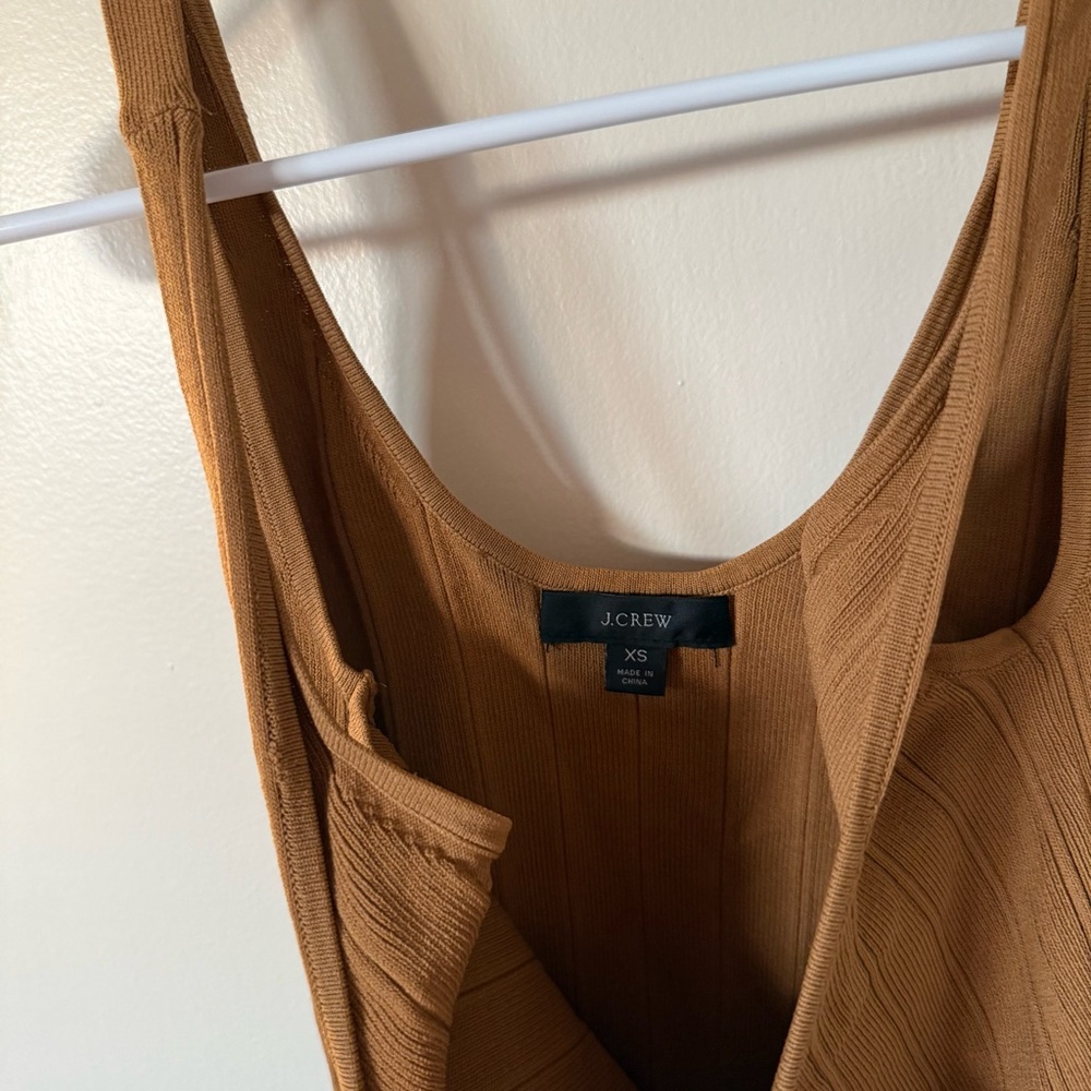 J. Crew Tan Ribbed Tank Top - Picture 2 of 3